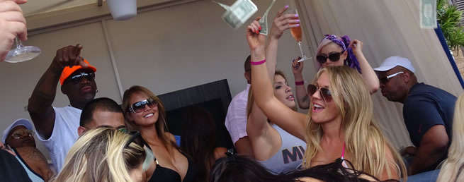 Dennis Rodman at pool party Las Vegas