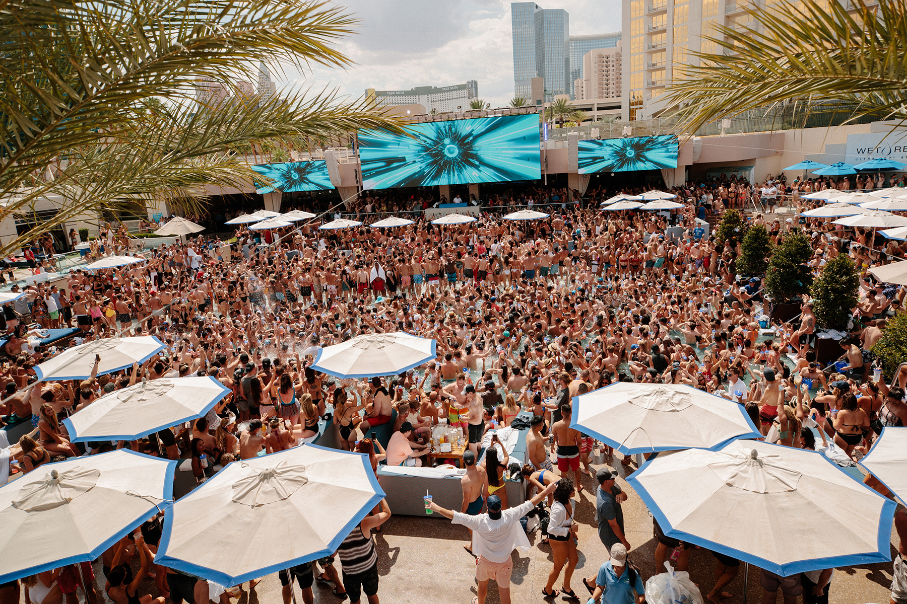 Las Vegas Pool Party. Wet republic Ultra Pool at MGM Grand Hotel and Casino in Las Vegas.